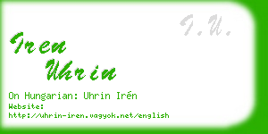 iren uhrin business card