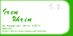 iren uhrin business card
